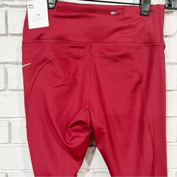 Nike Women's Dri-FIT Run Division Fast Leggings in Berry Red - Size Small - Picture 7 of 10